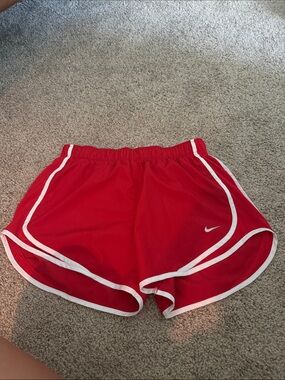 Nike Women's Red Athletic Shorts with White Piping